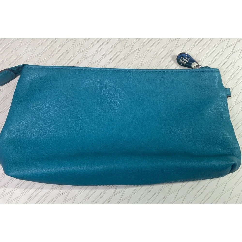 London Fog Teal Blue Womens Travel Makeup Bag Clutch Purse‎